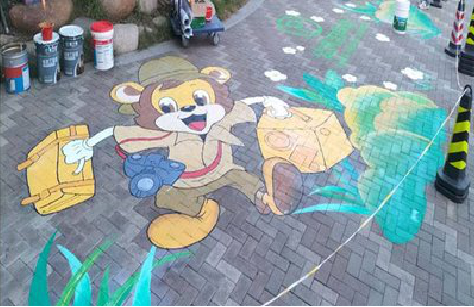 内江夏季画地面彩绘会遇到的问题