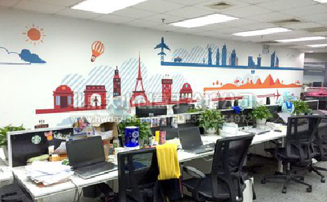 内江教你设计办公室墙绘的方法。